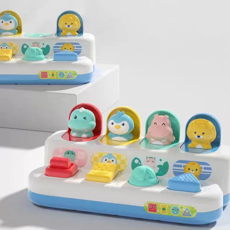 Atividade interativa Pop Up Toy para bebês, Jogos de desenvolvimento, Montessori, Brinquedo educativo