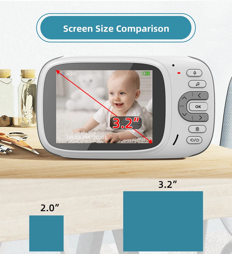 Babá eletrônica Vb801 Baby Monitor com 3.2 In Lcd