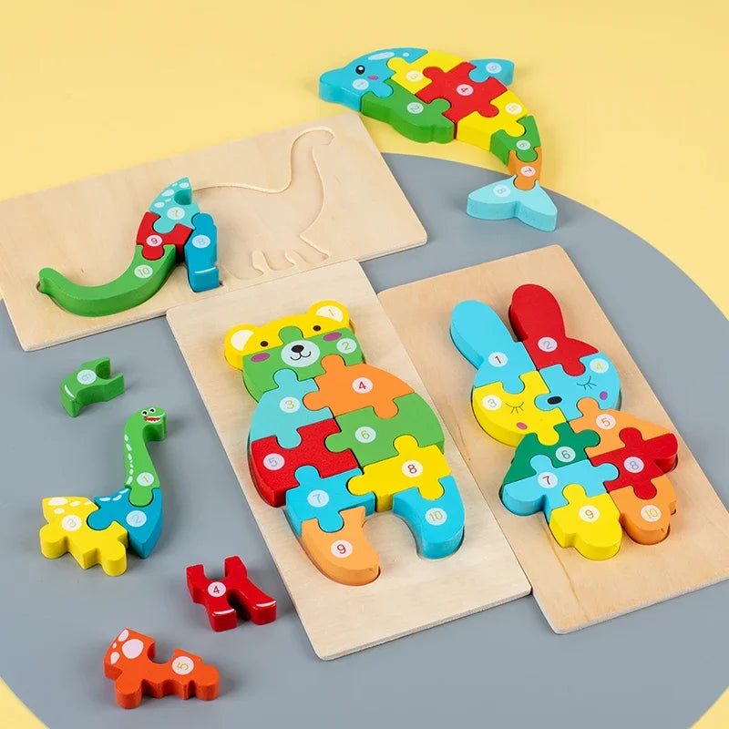 Puzzle 3D para crianças de 2 a 4 anos formas de trânsito para crianças, quebra-cabeças de madeira de animais, brinquedos montessorianos para crianças, desenvolvimento na primeira infância, estéreo