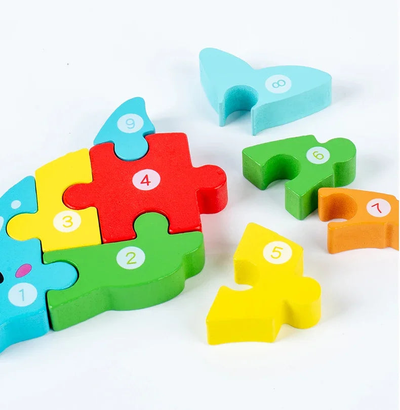 Puzzle 3D para crianças de 2 a 4 anos formas de trânsito para crianças, quebra-cabeças de madeira de animais, brinquedos montessorianos para crianças, desenvolvimento na primeira infância, estéreo