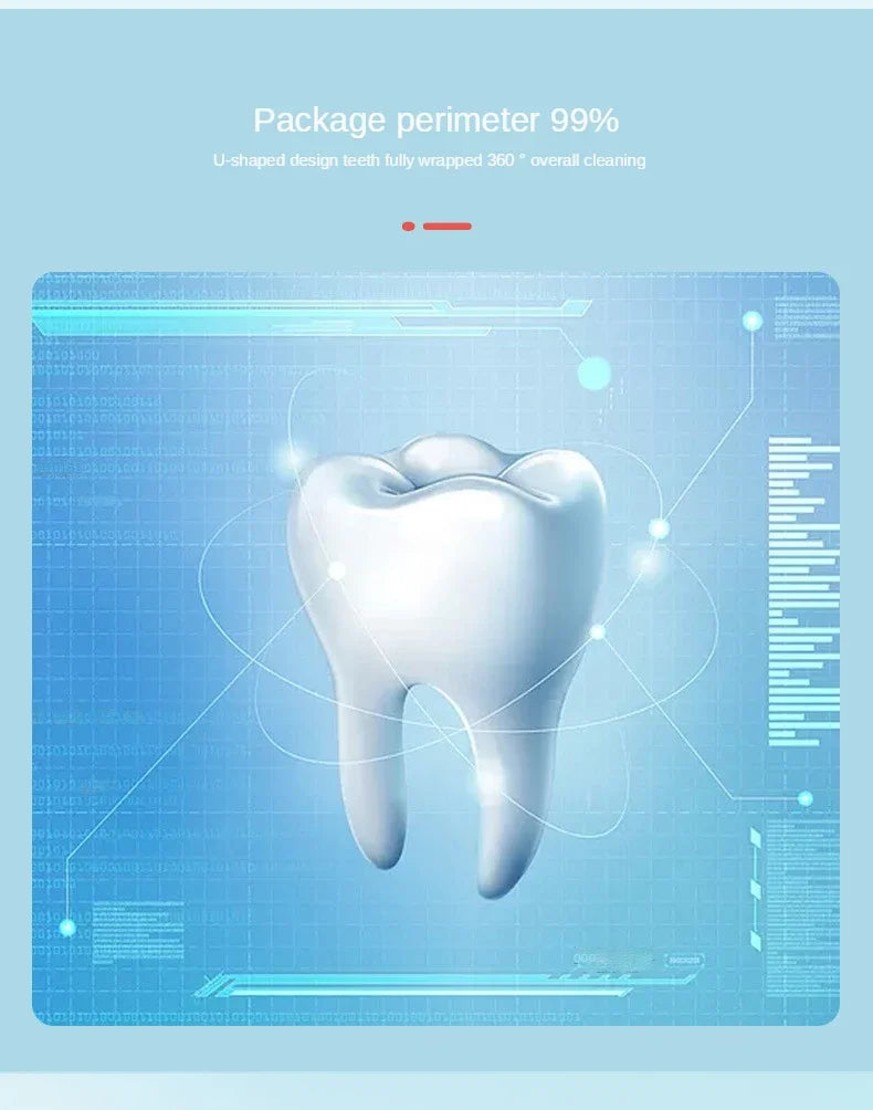 Escova de dentes infantil de silicone em forma de U de 360 graus