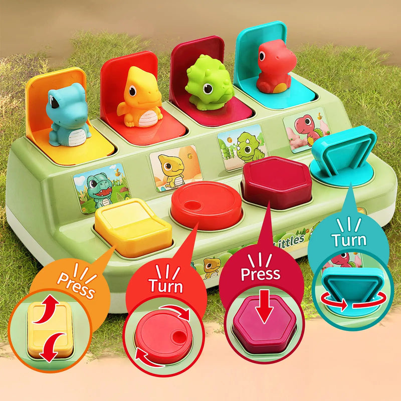 Atividade interativa Pop Up Toy para bebês, Jogos de desenvolvimento, Montessori, Brinquedo educativo