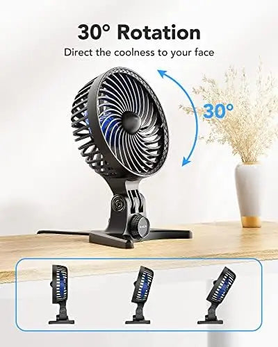 Portable Mini USB Desk Fan with Strong Cooling Airflow and CVT Variable Speeds - Small Quiet Fan for Personal Bedroom Use