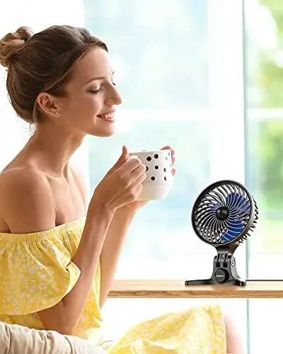 Portable Mini USB Desk Fan with Strong Cooling Airflow and CVT Variable Speeds - Small Quiet Fan for Personal Bedroom Use