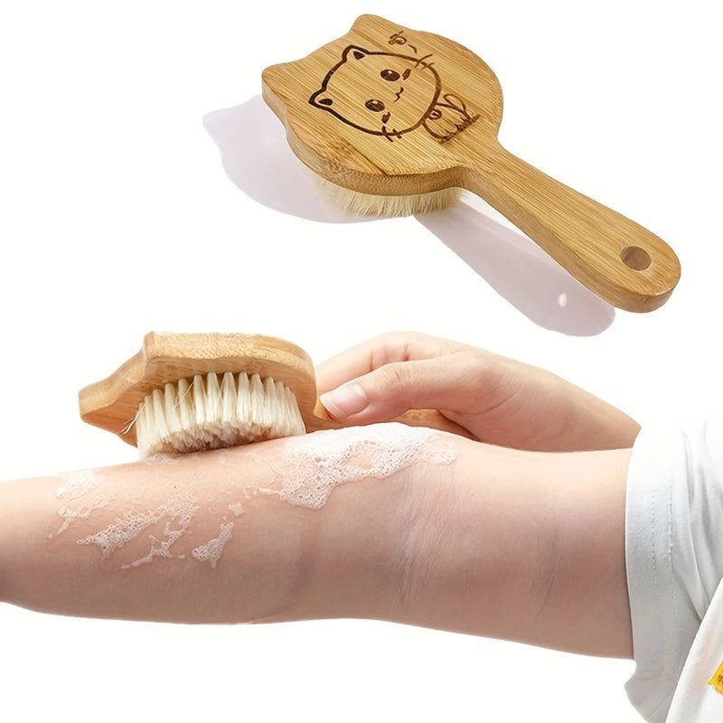 Bamboo Infant Hair Brush  Soft Natural Bristles for Gentle Brushing and Massage Exfoliating gloves Drink beverage dispenser